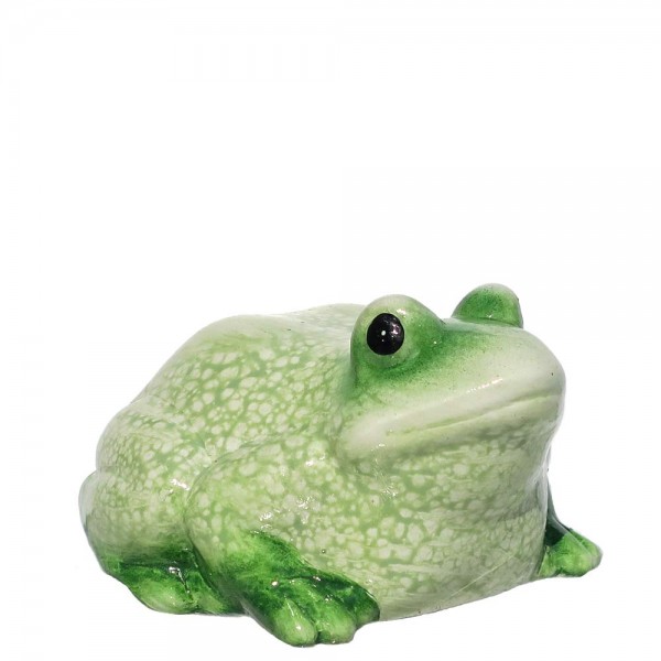Keramik Frosch klein grün-weiss
