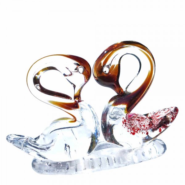 Hochzeitsschwäne-Schwanenpaar | Glasfigur