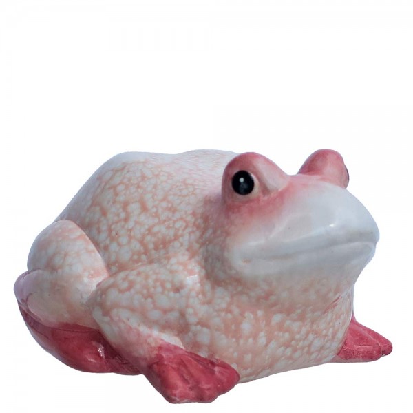 Keramik Frosch groß rot-weiß