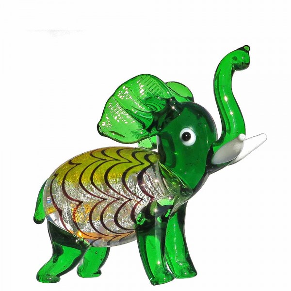 Elefant grün | Glasfigur